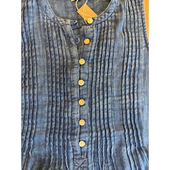 Faherty Isha Sleeveless Organic Cotton Dress Navy Size Ex Small Sleeveless NWT - Picture 14 of 16